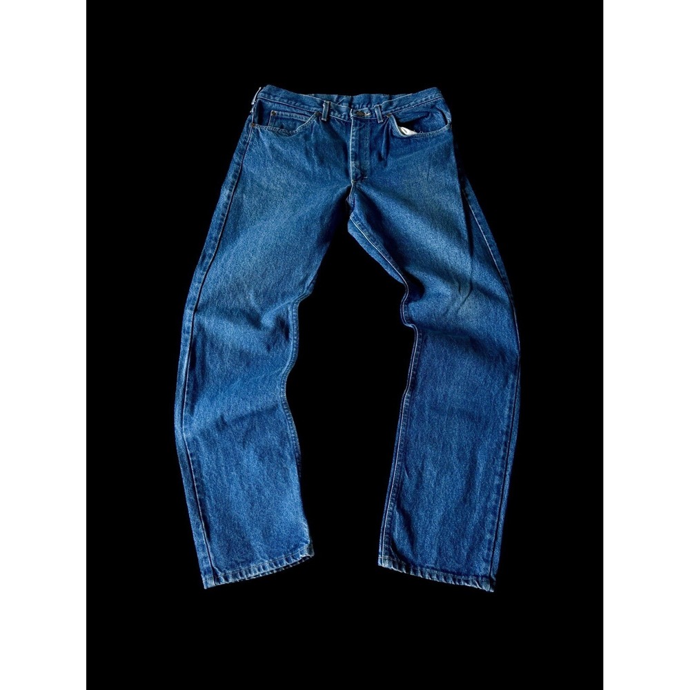 Vintage 80's Lee Rider Dark Wash Union Made USA Size 34x31 Tagged 38x34